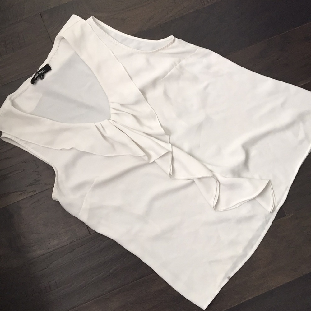 BOGO DEAL White ruffled front blouse